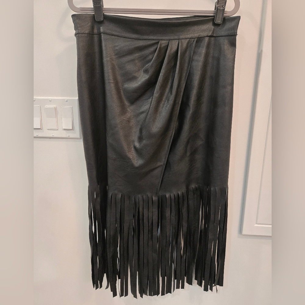 Elegant Black Fringe Skirt